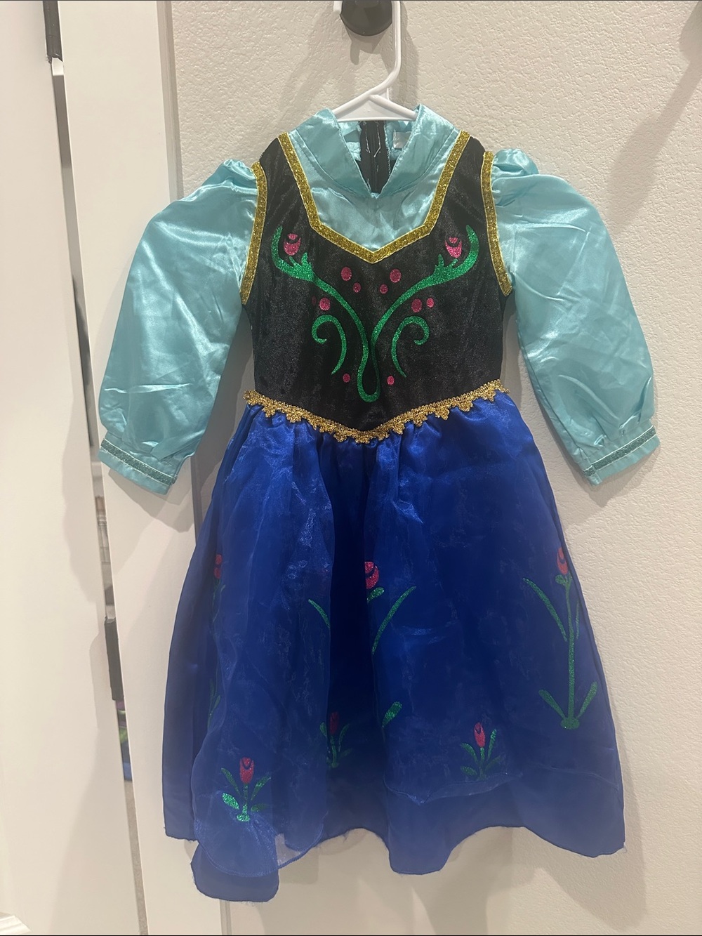 EUC Frozen Anna Disney Girls Royal Halloween Princess Costume Dress 110
